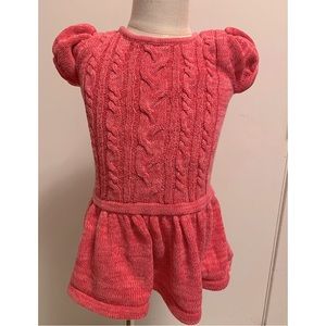 Cherokee Toddler Pink Cable Knit Sweater Dress Size 3T